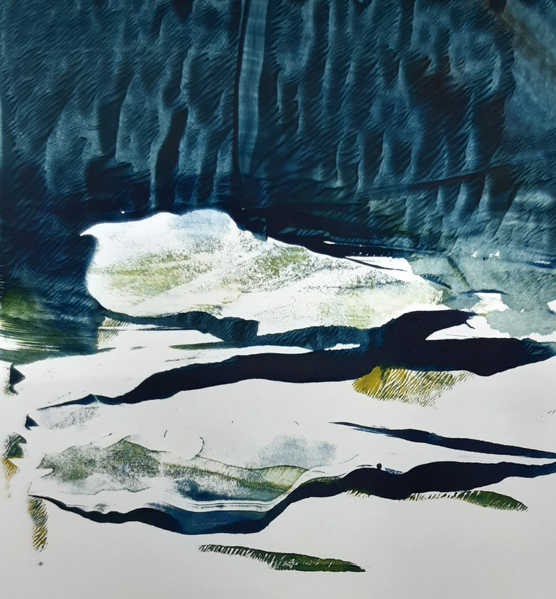 Stehend, fließend, strömend: Die Malerin Monika Passmann stellt im Kunstraum Nigra Monahejo in Freiburg aus