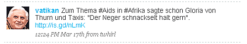 Papst Benedikt auf Twitter Der Unfehlbare im direkten Kontakt mit seinen Untertanen.
