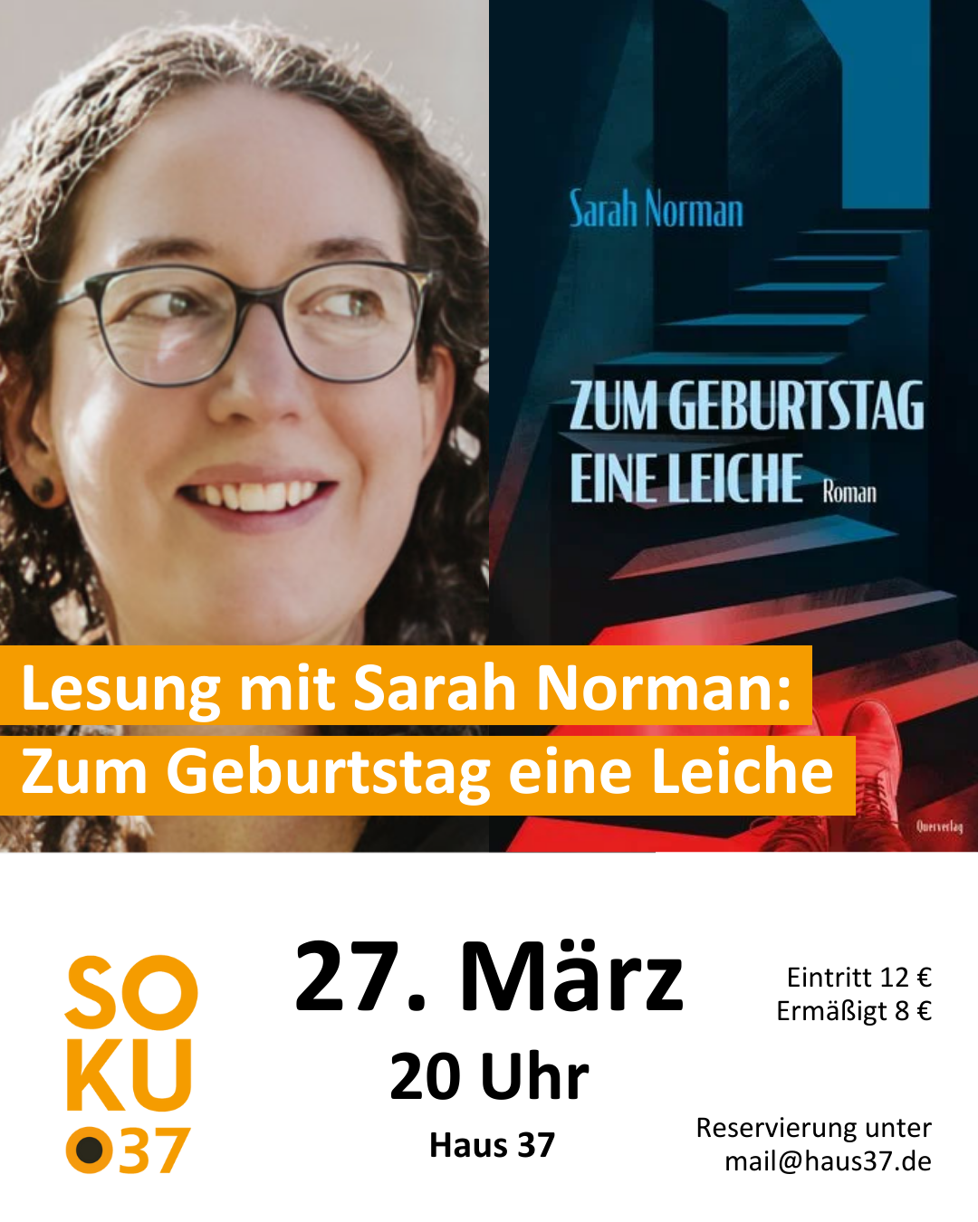 Lesung mit Sarah Norman: Zum Geburtstag eine Leiche